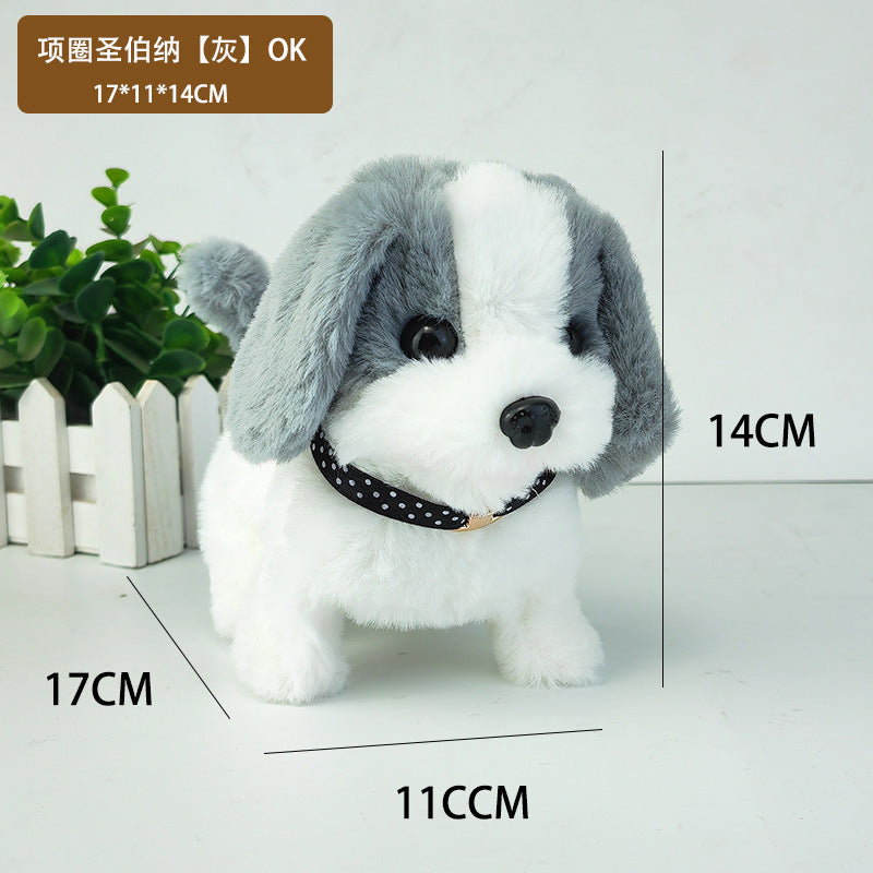 Toy dog children's plush electric toy can walk simulation dog electric dog stall electronic puppy pet