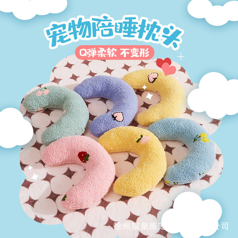 Pet Pillow Cat U-shaped Pillow Dog Pillow Protects Cervical Spine Deep Sleep Toy Pet Crescent Pillow
