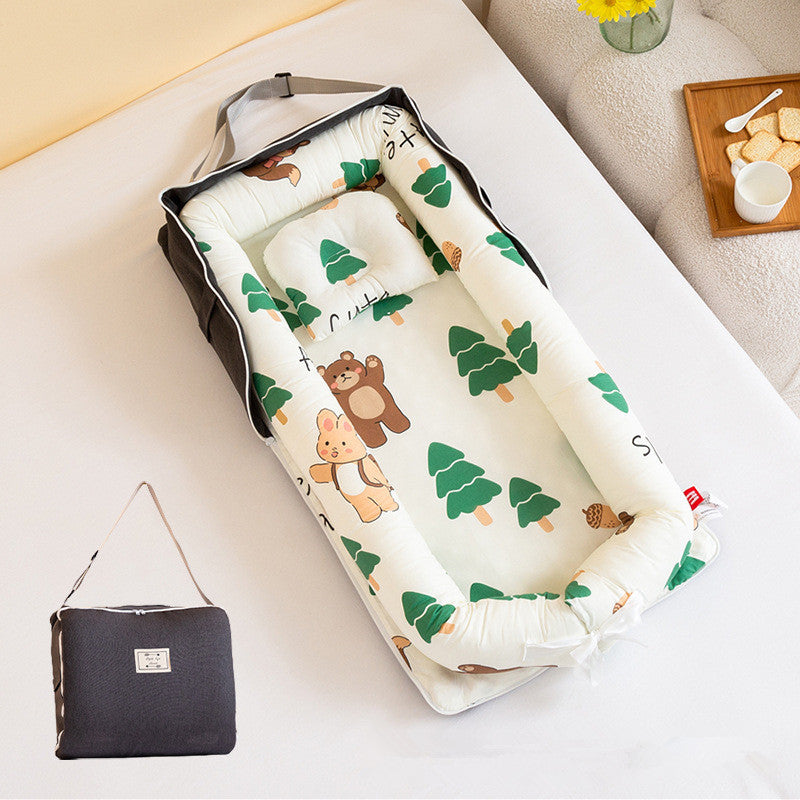 ins Korea portable mommy hold baby nest isolation single shoulder mommy bag shaping pillow luggage bed mid bed baby bed