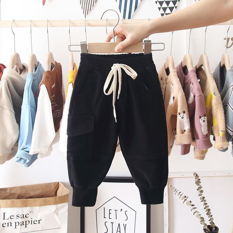 New style boys casual pants spring and autumn children's carrot pants children's Korean version baby fashion cuff work pants