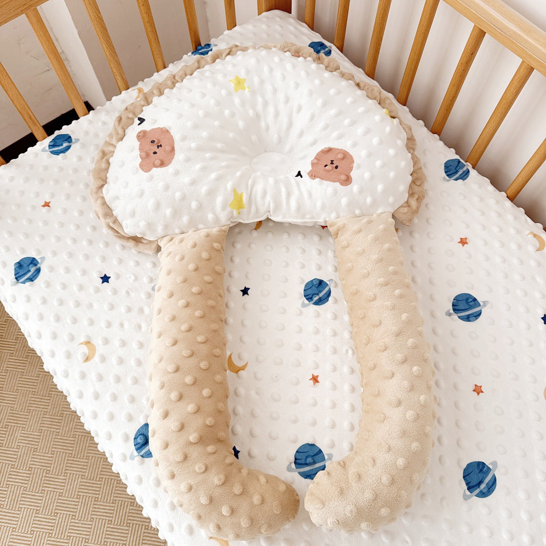 ins baby comfort pillow bean velvet U-shaped pillow anti-head tilt shaping pillow anti-startle baby sleeping pillow