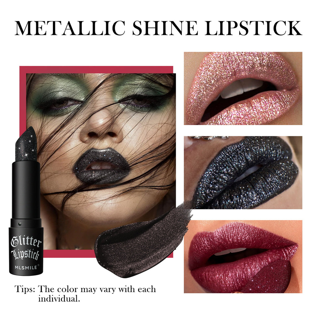 MLSMILE cross-border non-stick matte lipstick flash diamond lipstick lipstick Halloween dark vampire makeup