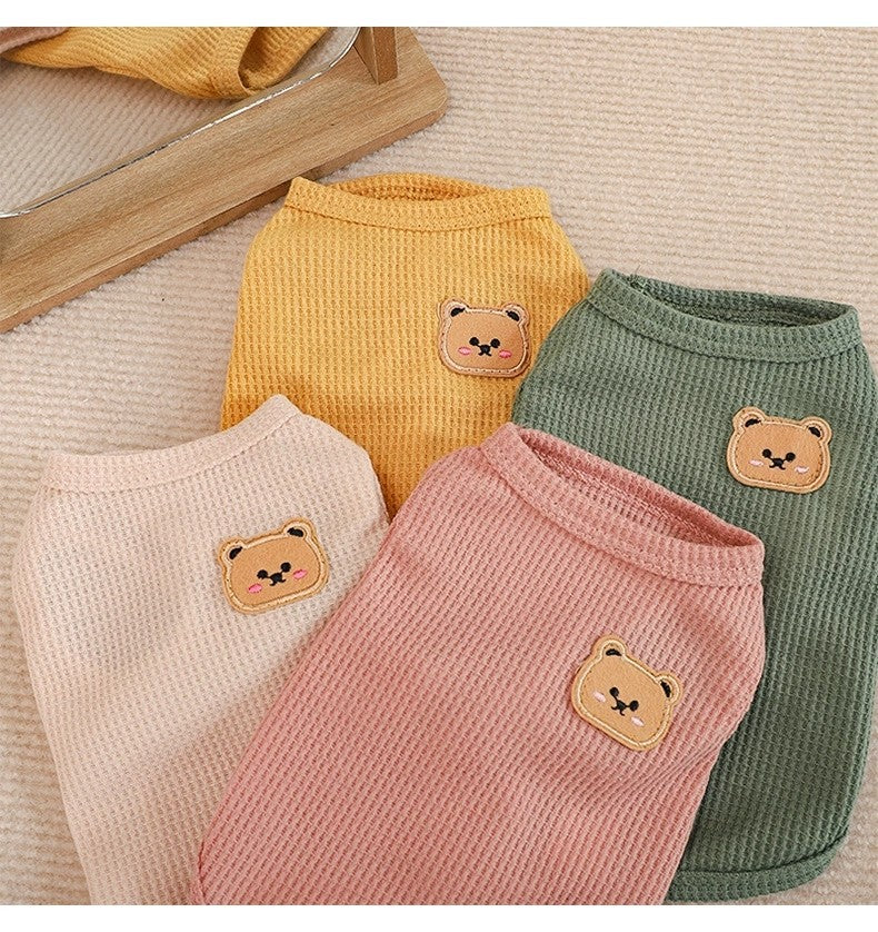 Cat clothes anti-hair shedding dog vest Teddy cat thin kitten summer blue cat super soft pet clothes