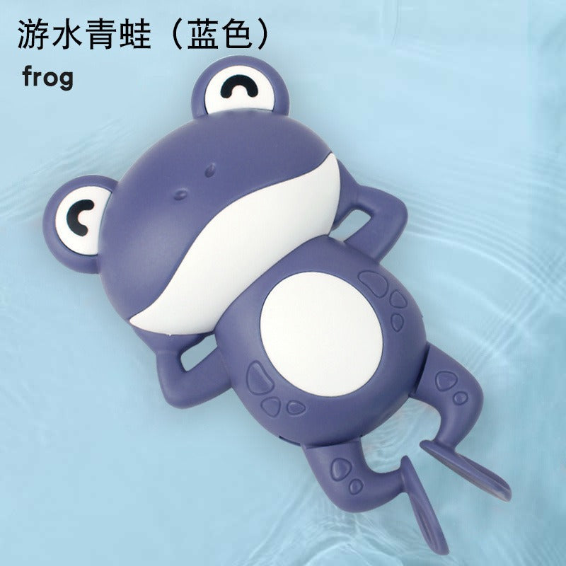Douyin hot selling children's bathroom water swimming little penguin crab chain cool swim baby bath water toys