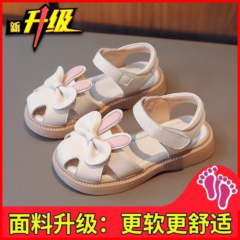 Girls shoes children's cute princess shoes 2024 new summer little girl baby hot style soft bottom closed toe sandals