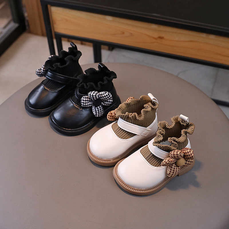 One piece of spring and autumn single boots baby toddler shoes 01-2-3 years old little girl princess leather shoes short boots single shoes foreign trade