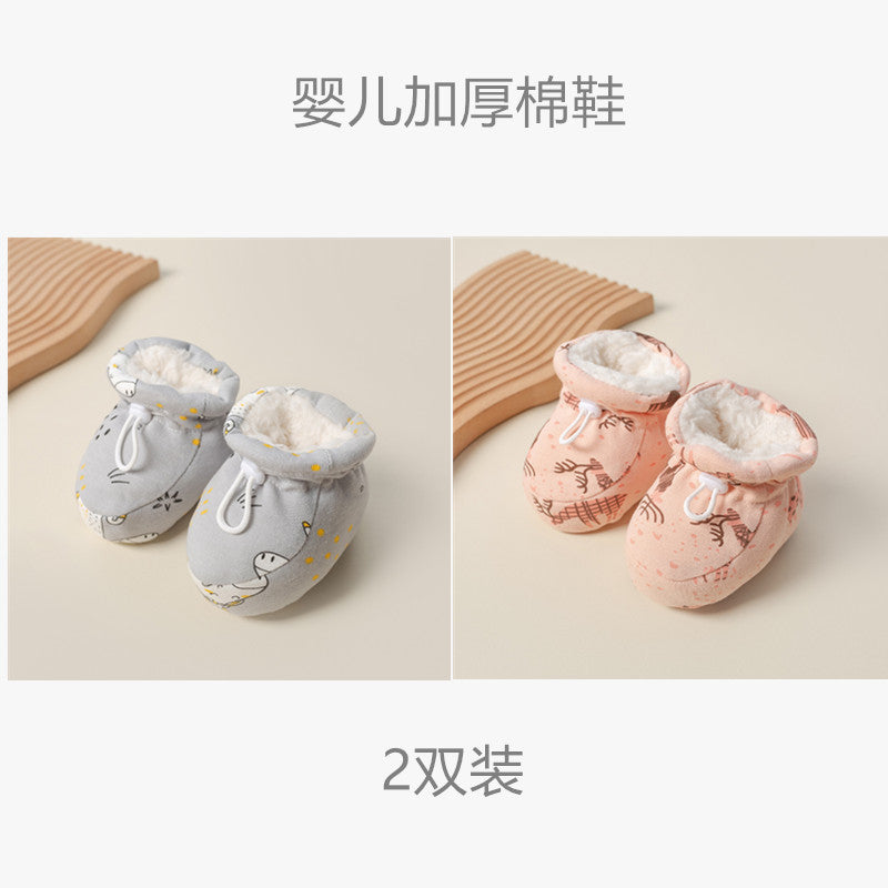 Thickened baby shoes for autumn and winter with velvet to keep warm for newborns 06 months baby cotton shoes 612 months