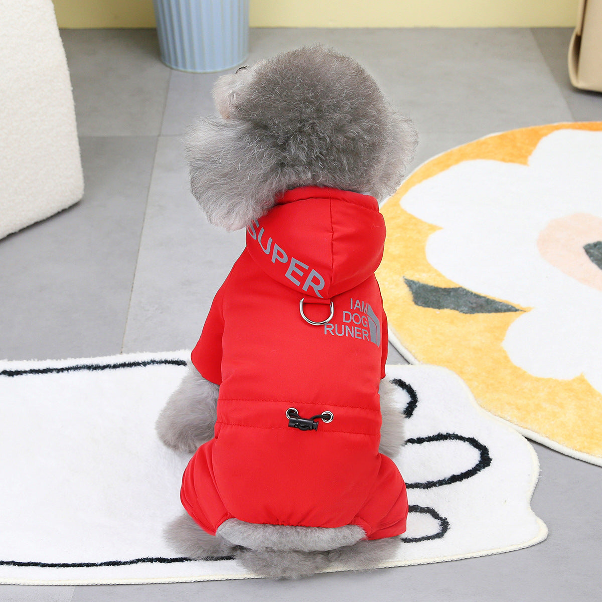 Pet dog clothes pet four-legged reflective cotton coat pet clothing autumn and winter new 23 sports four-legged cotton coat