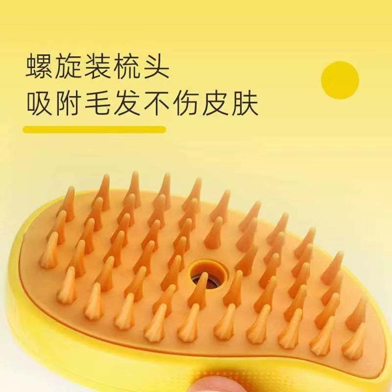 New cross-border mango pet comb cat and dog electric spray brush massage comb one-button spray anti-flying hair massage wash