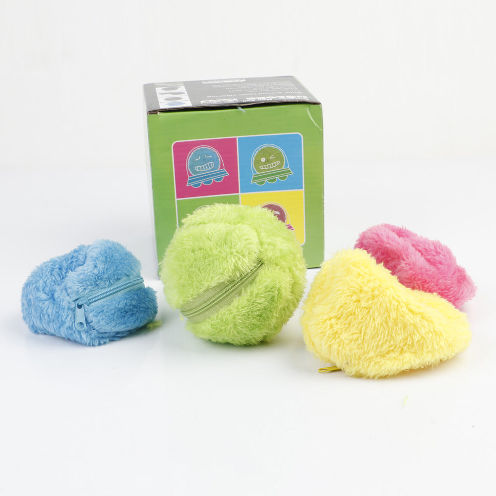 Smart Pet Toy Ball Electric Vacuum Sweeping Robot Fur Ball Jun Cat and Dog Interactive Plush Ball Educational Toy