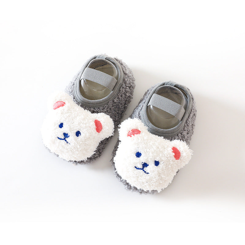 Floor Socks Baby Infant Shoes Autumn and Winter Children Boys Plus Velvet Thick Non-slip Soft Sole Toddler Home Cotton Newborn