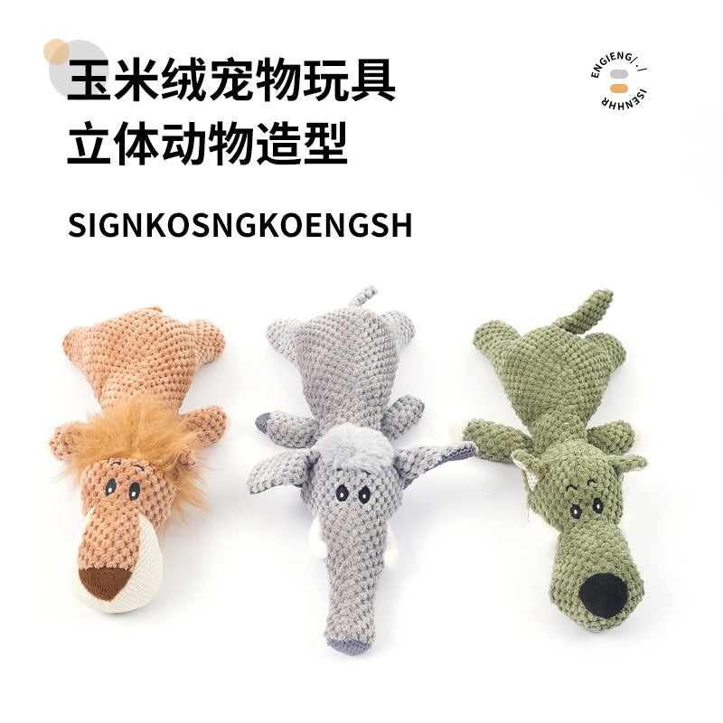 Cross-border pet dog plush sound pet toy lion elephant wolf interactive training toy bite resistant dog toy