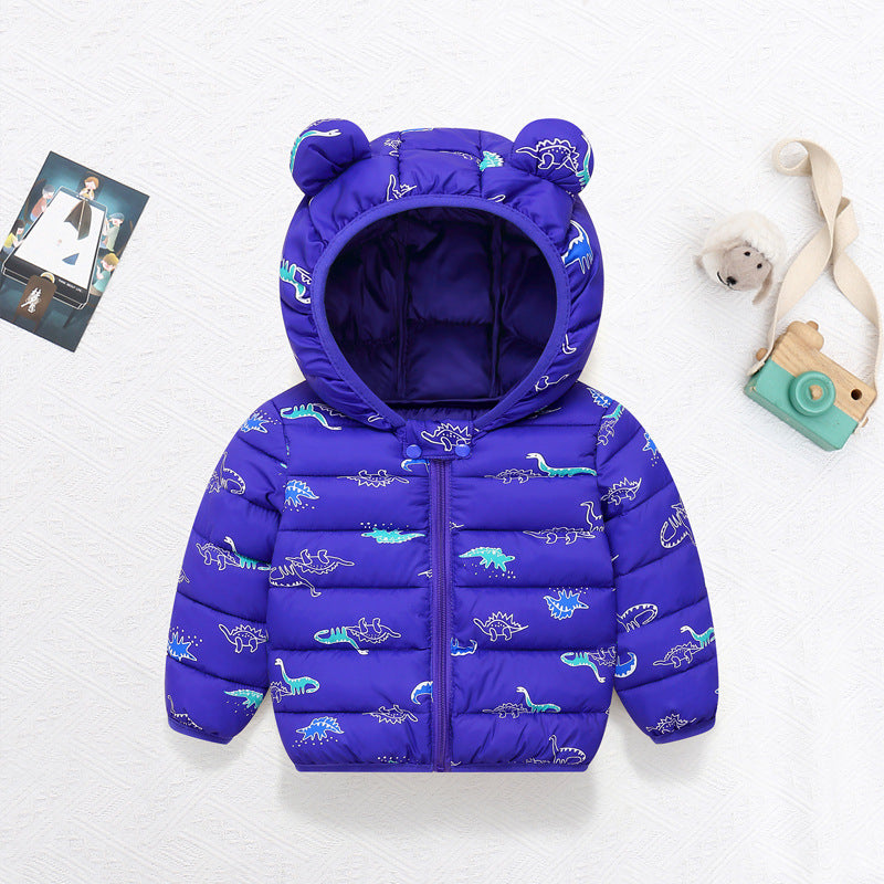Foreign trade 2025 autumn and winter new cartoon children's down cotton jackets for boys and girls medium and large children's light baby jackets