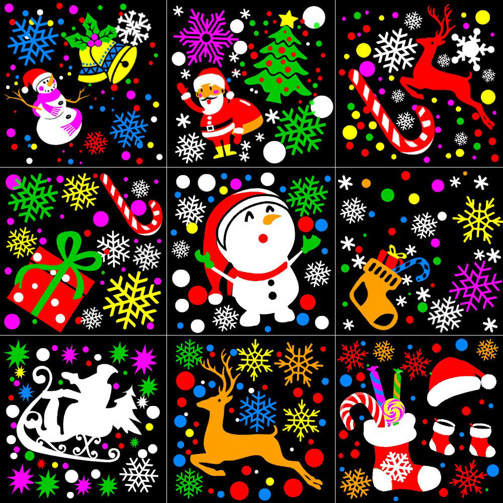 Christmas decoration lights cross-border LED snowflake 16 patterns Halloween indoor rotating laser stage Christmas projection lights