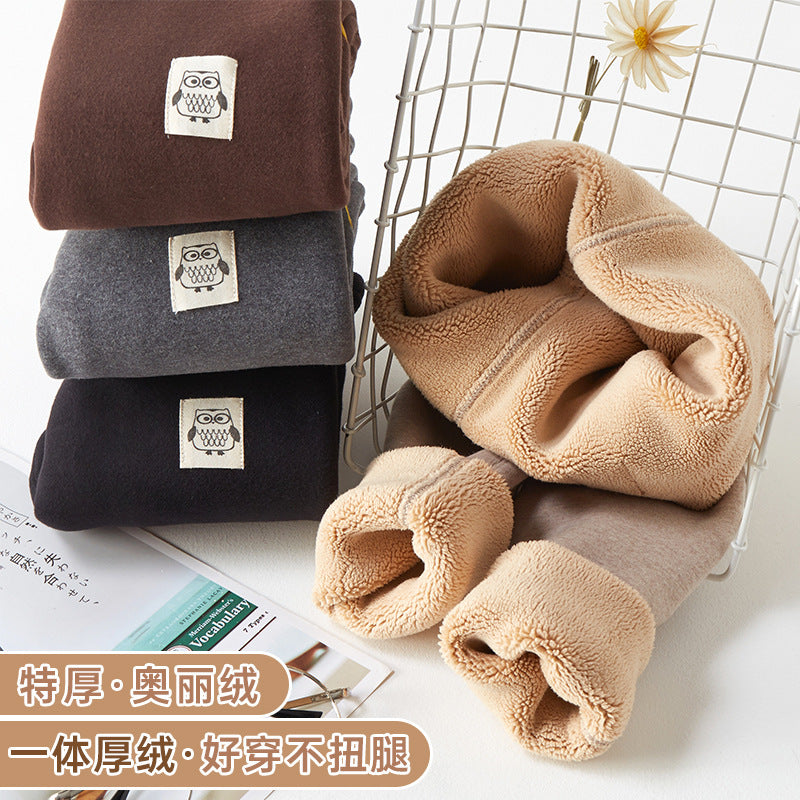 Broken code clearance girl extra thick fleece leggings children's outerwear long pants baby winter thickened warm cotton pants