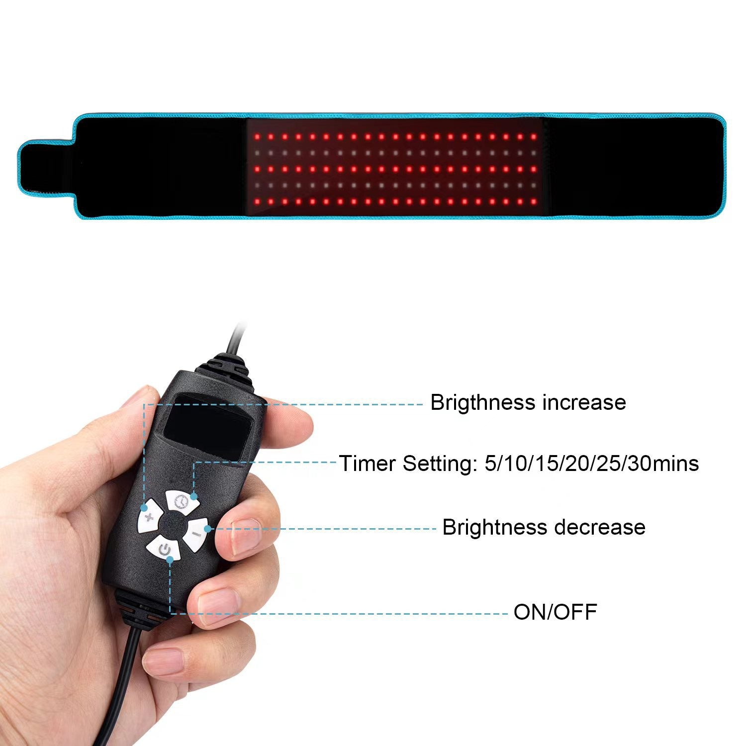 Red light physiotherapy belt, 660/850 three-chip nursing cushion, new vibration massage function, FDA
