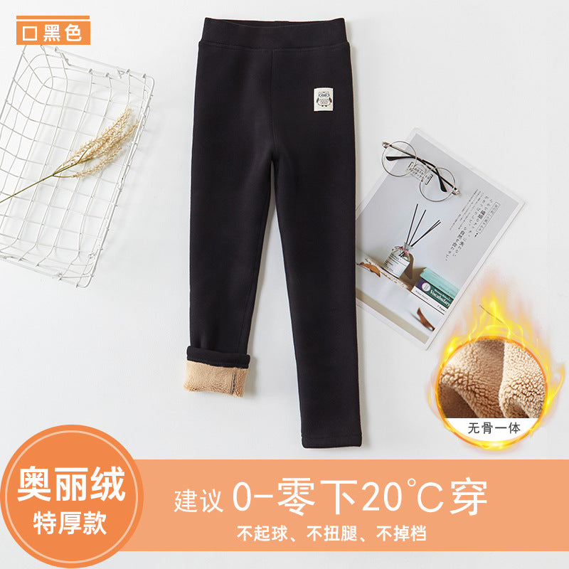 Broken code clearance girl extra thick fleece leggings children's outerwear long pants baby winter thickened warm cotton pants