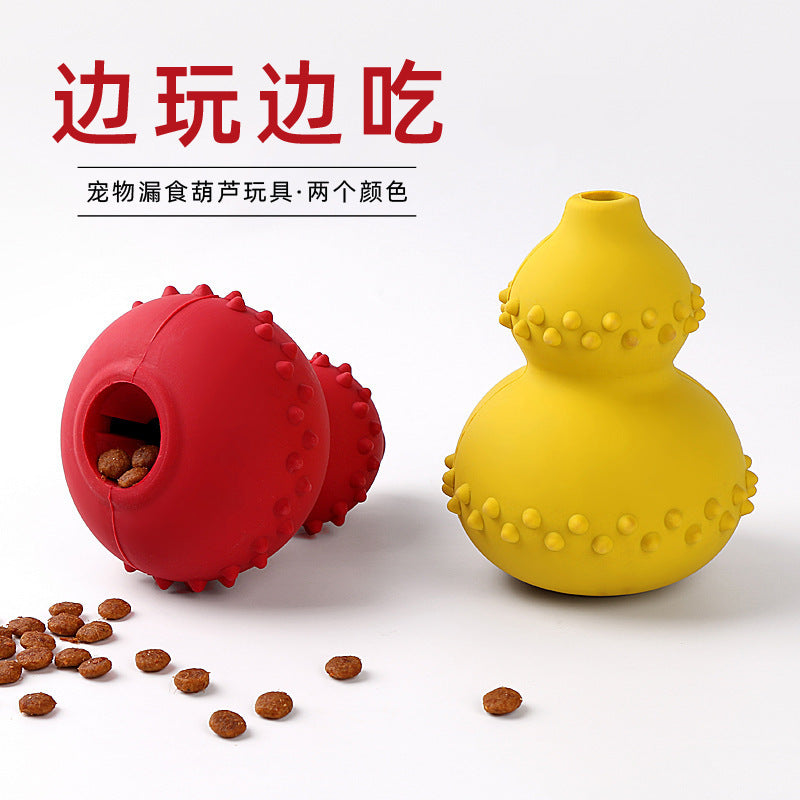Amazon pet food leaking toy rubber chew-resistant educational interactive molar gourd pet toy dog toy