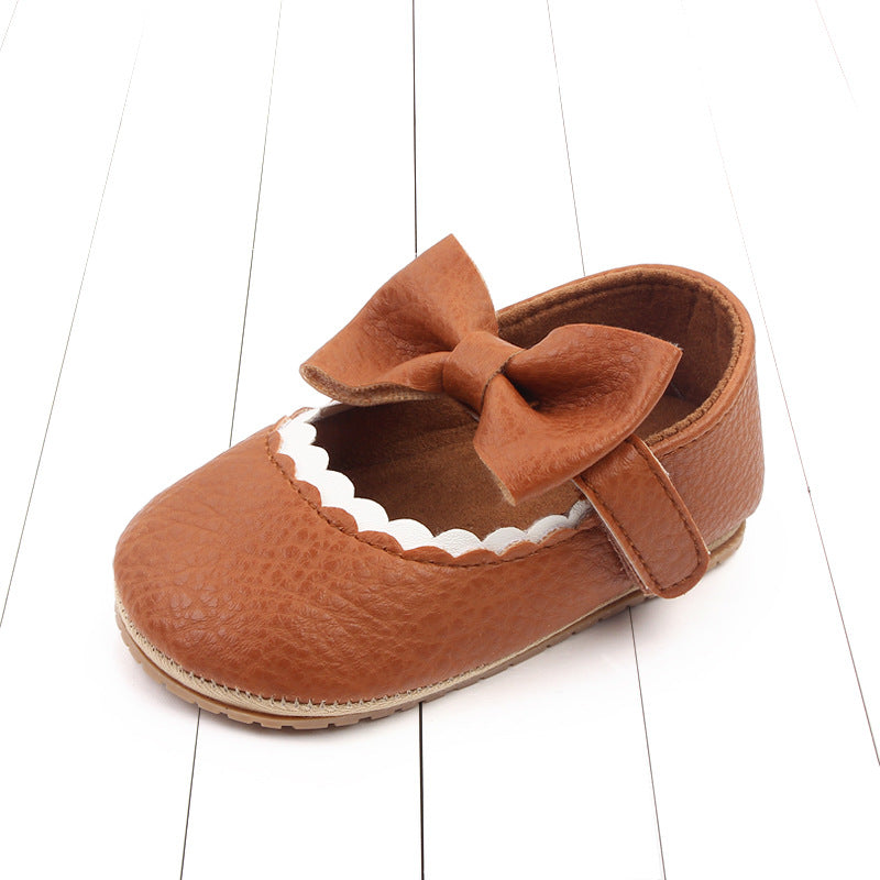 Spring and autumn baby princess shoes 0-1 years old baby shoes soft bottom non-slip toddler shoes bowknot 2766