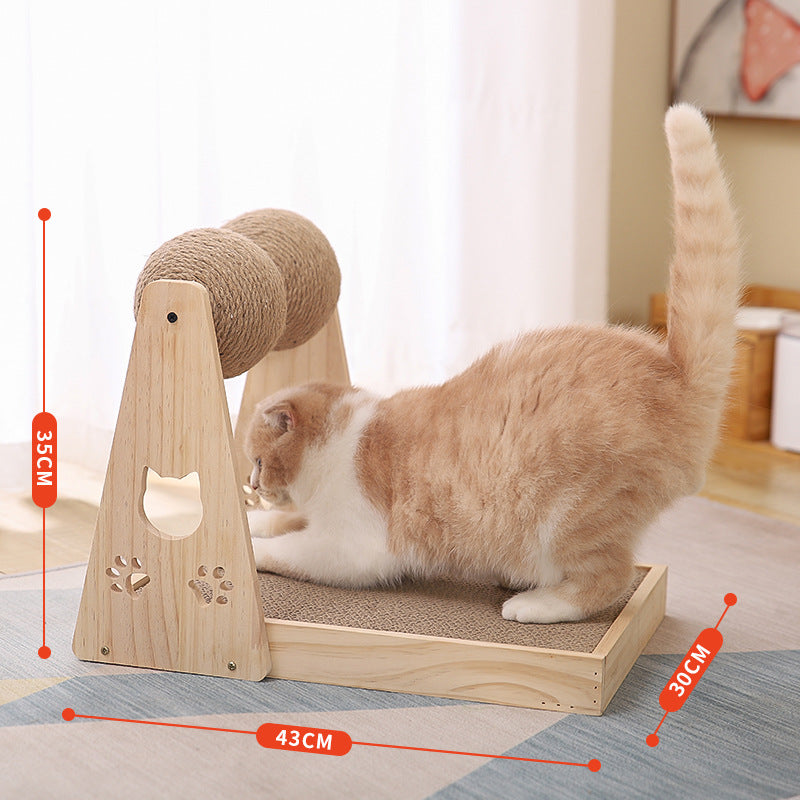 Cat Scraper Pet Cat Tree Toys Climbing Frame Toy Cat Sisal Scratch Ball Toy Funny Thick Wood Scratching Post For Cat Play Toys