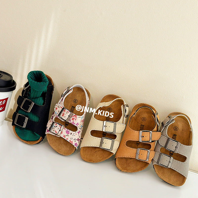 ins Korean version children's cork sandals summer girls Birkenstocks boys casual open toe beach shoes 3 baby sandals