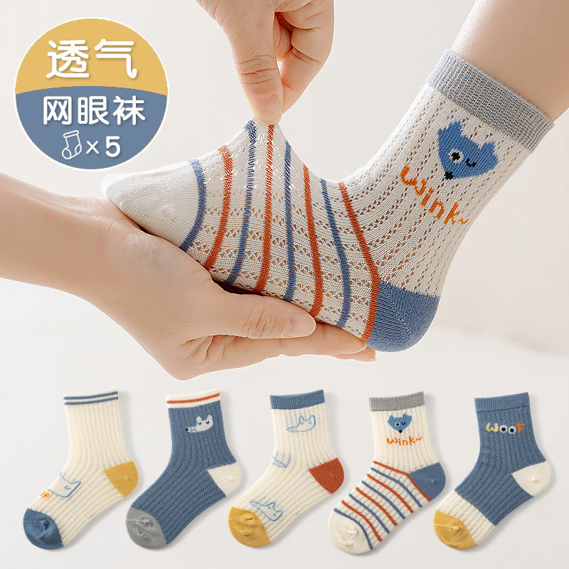 25 new summer a-type children's spring and summer thin boys and girls fashionable socks baby newborn baby socks