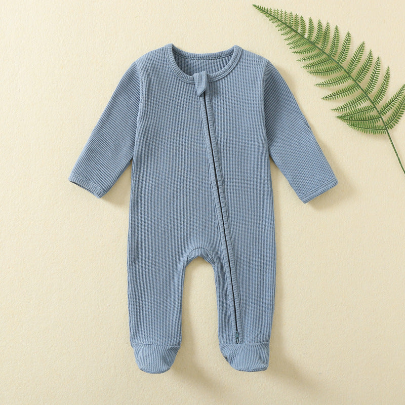 Baby jumpsuit autumn and winter baby crawling clothes long-sleeved zipper crawling clothes newborn clothes fart clothes baby pajamas
