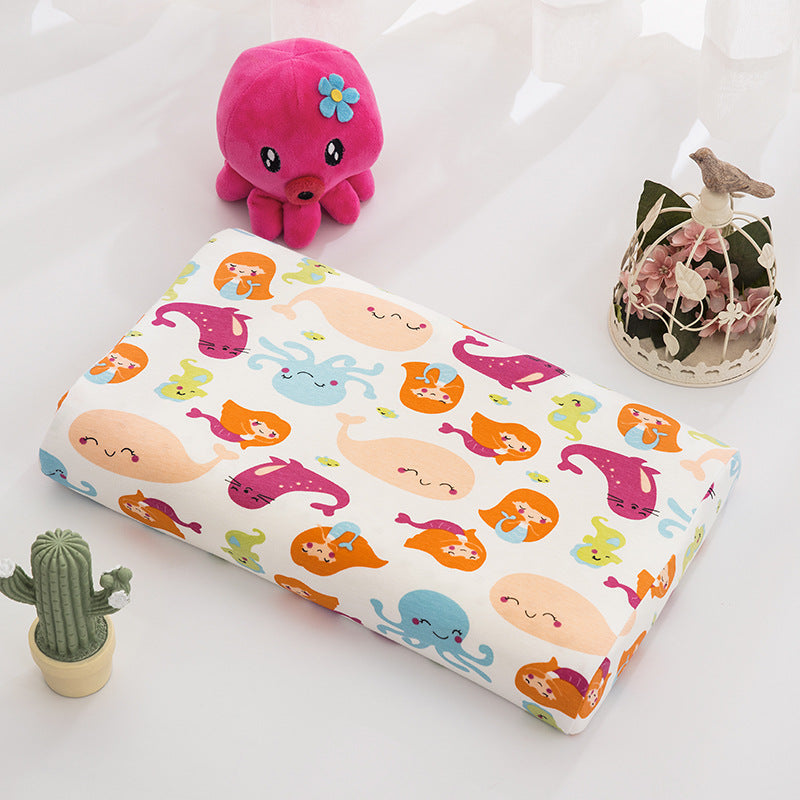 Thai children's natural latex pillow Class A cartoon pure cotton baby pillow core single student dormitory pillow wholesale