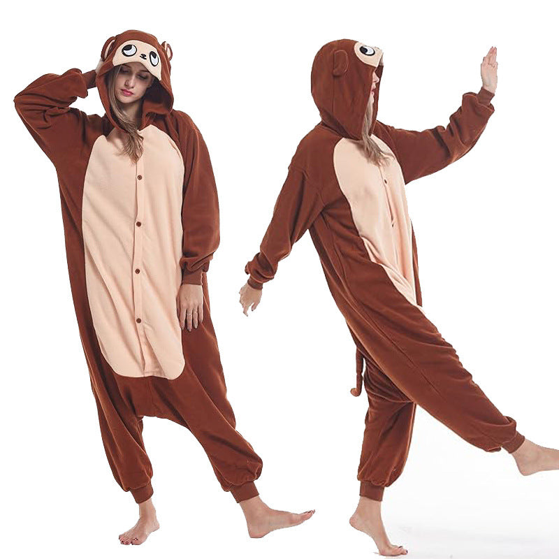 Salamander dragon taming tiger shark lion brown monkey Teletubbies adult cartoon one-piece pajamas Halloween cosp