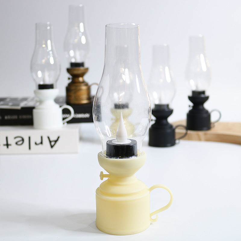 Halloween candle lamp small oil lamp retro electronic kerosene lamp simulation nostalgic ornaments atmosphere night light Christmas candlestick
