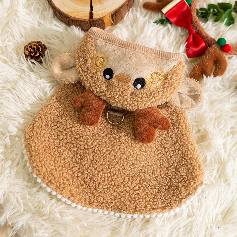 Puppy Autumn and Winter Christmas Elk Pet Sweater Cat Two-legged Knitted Sweater Warm Teddy Pet Clothes