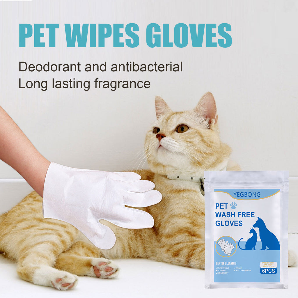 Yegbong Pet Hair Removal Wipes Gloves Cleaning and Petting Cats Non-woven Disposable Gloves