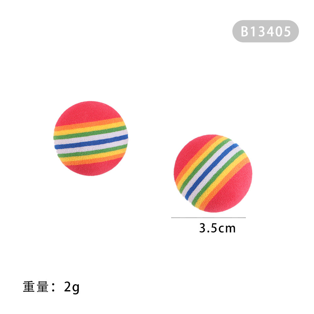 Summary of cat toy combination accessories Plastic bell ball flower drum rainbow ball feather mouse pet cat toy