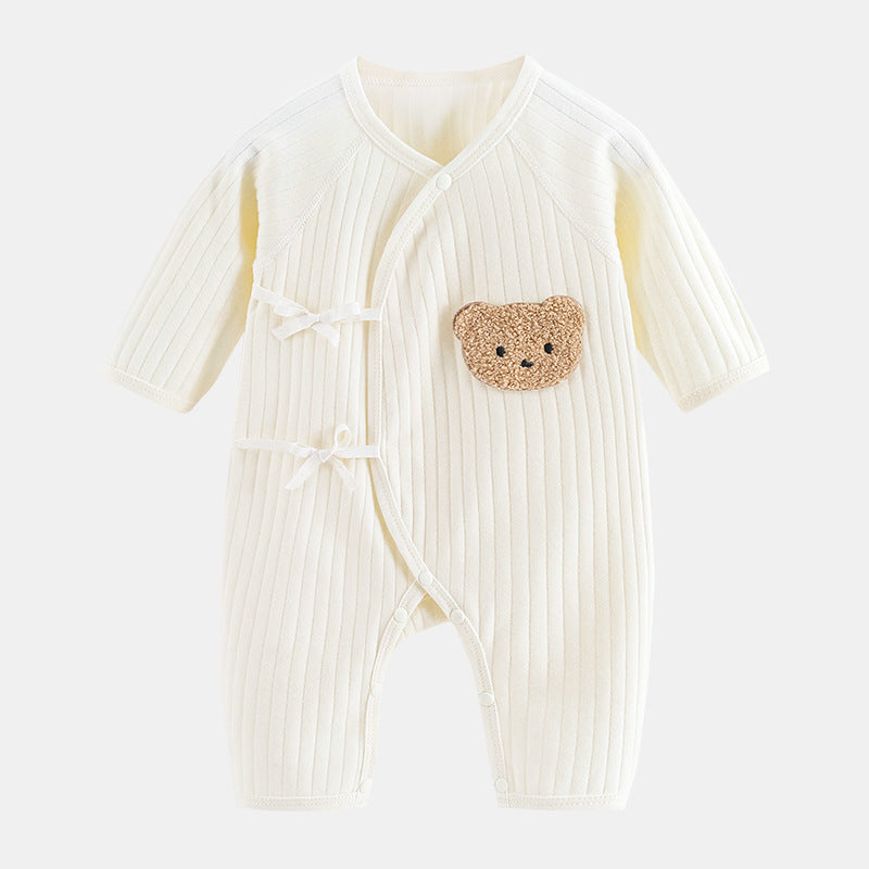 Newborn clothes boneless butterfly clothes four seasons monk clothes baby net celebrity bear bottom thin baby jumpsuit