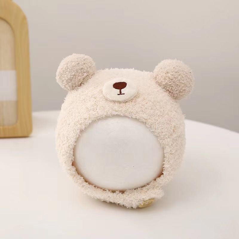 Baby hat autumn and winter newborn infant ear protection hat pure cotton cute warm boys and girls baby knitted plush hat