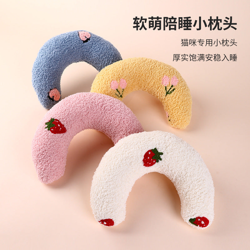 Cat Toy Pillow U-shaped Dog Cervical Deep Sleep Pet Pillow Puppy Cat Pillow Pet Supplies