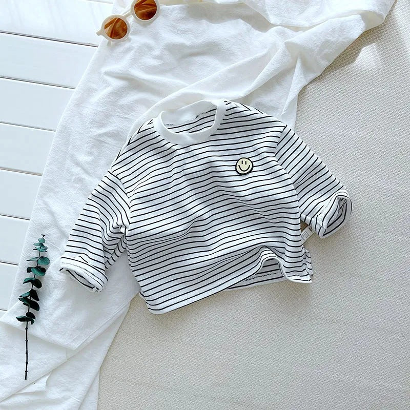 Children's long-sleeved T-shirt for boys and girls spring and autumn Korean version loose bottoming shirt baby autumn 2023 new tops elastic t