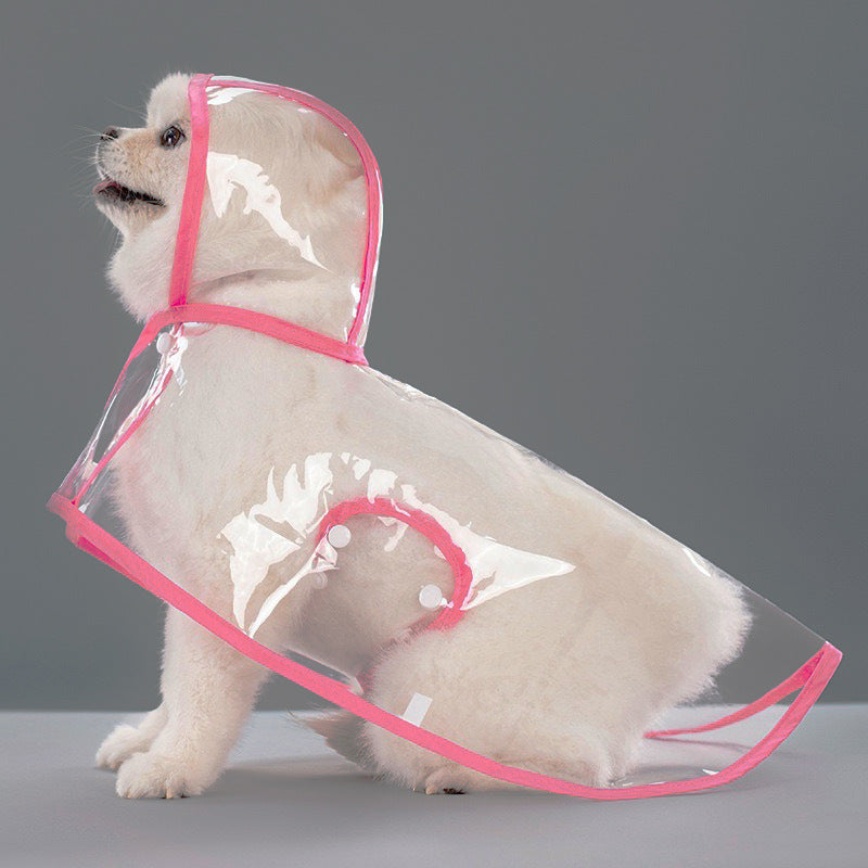 Pet raincoat transparent dog raincoat factory direct wholesale one piece waterproof windproof pet clothes large dog