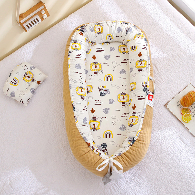 Hemei honeycomb breathable detachable and washable portable baby bed mid-bed bionic baby nest baby pillow travel baby bed