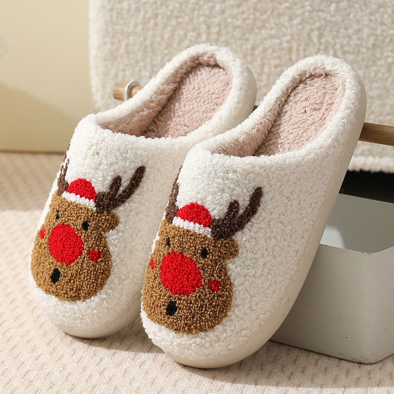 Halloween cross-border mushroom hot sale winter peach heart cotton slippers women wholesale indoor home rainbow plush warm slippers