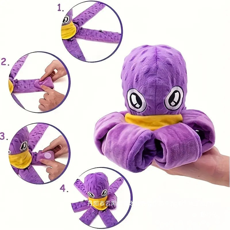 Dog Toys Pet Products Leather Shell Foreign Trade Toys Plush Dog Sounding Toy Cat Pet Octopus Six Claws Factory
