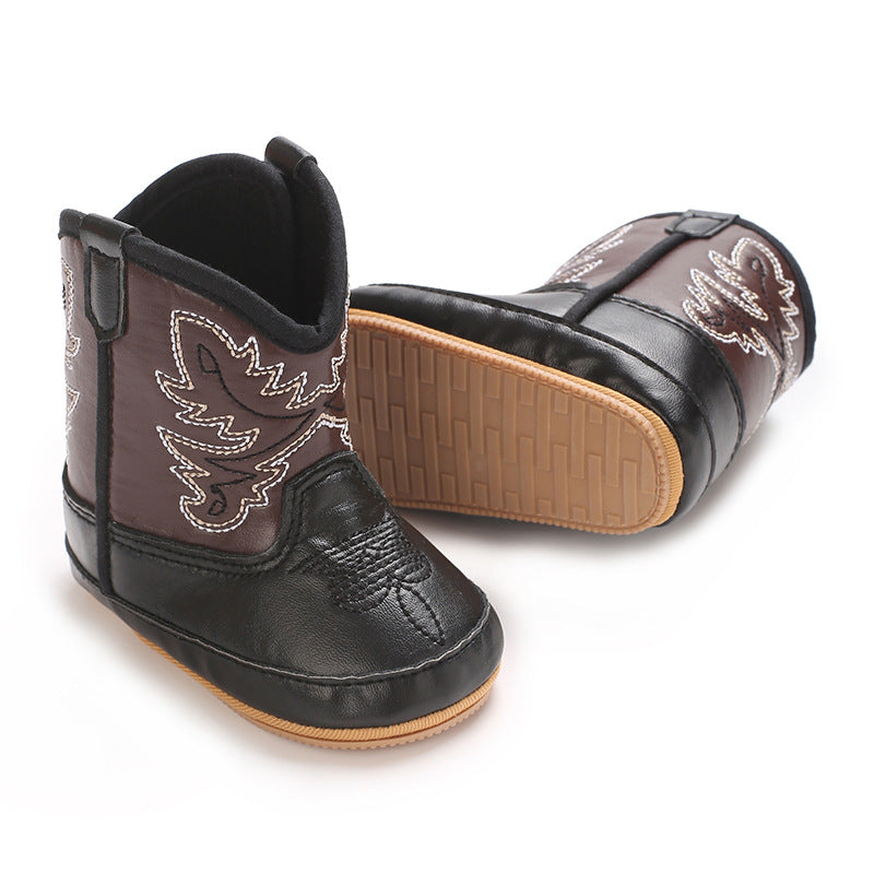 Baby boots cute high quality soft PU non-slip sole spring and autumn fashion 0-1 year old newborn walking