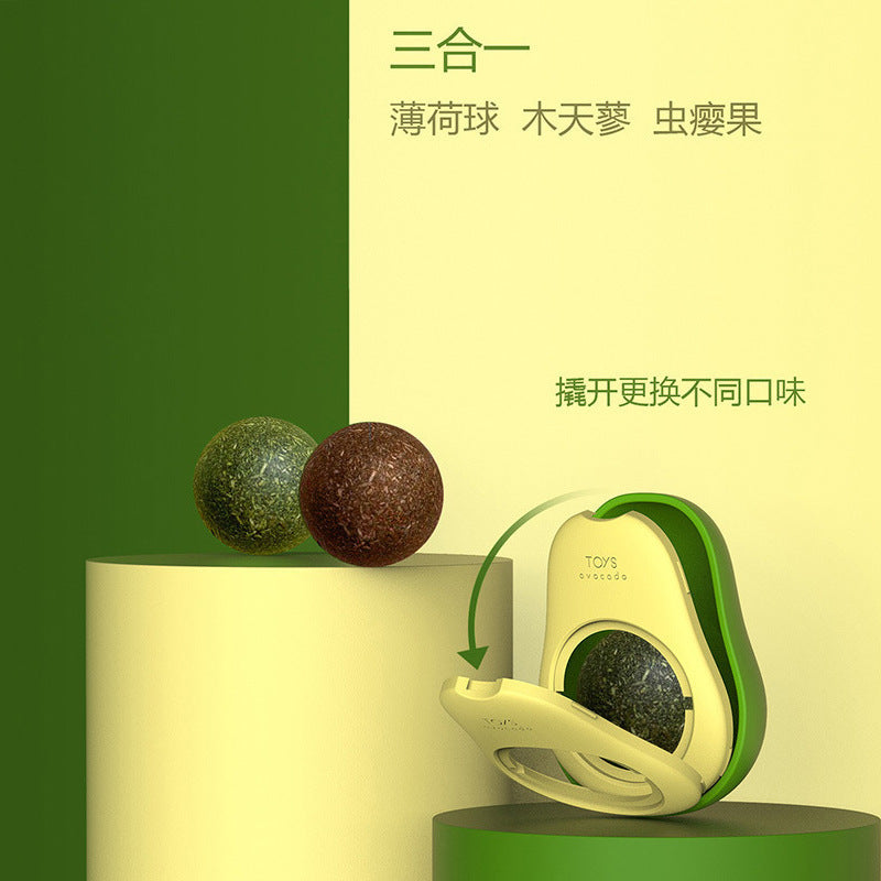 Catnip ball cat toy teeth cleaning teeth chewing resistant boring kitten self-entertainment licking fun pet supplies thickened play