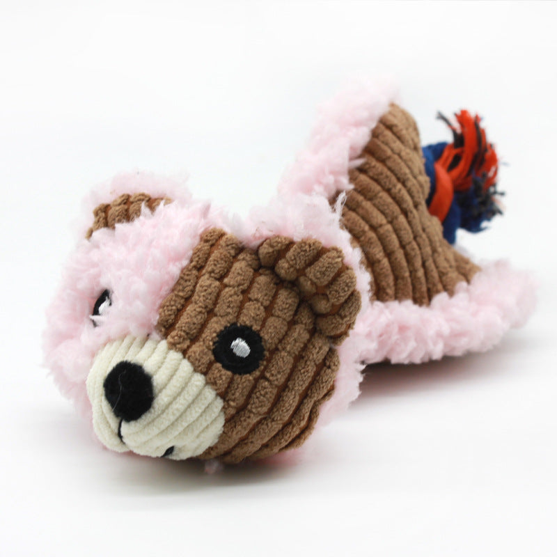 Cross-border pet cat plush sound funny toy dog chewing teeth training pet supplies beggar bear