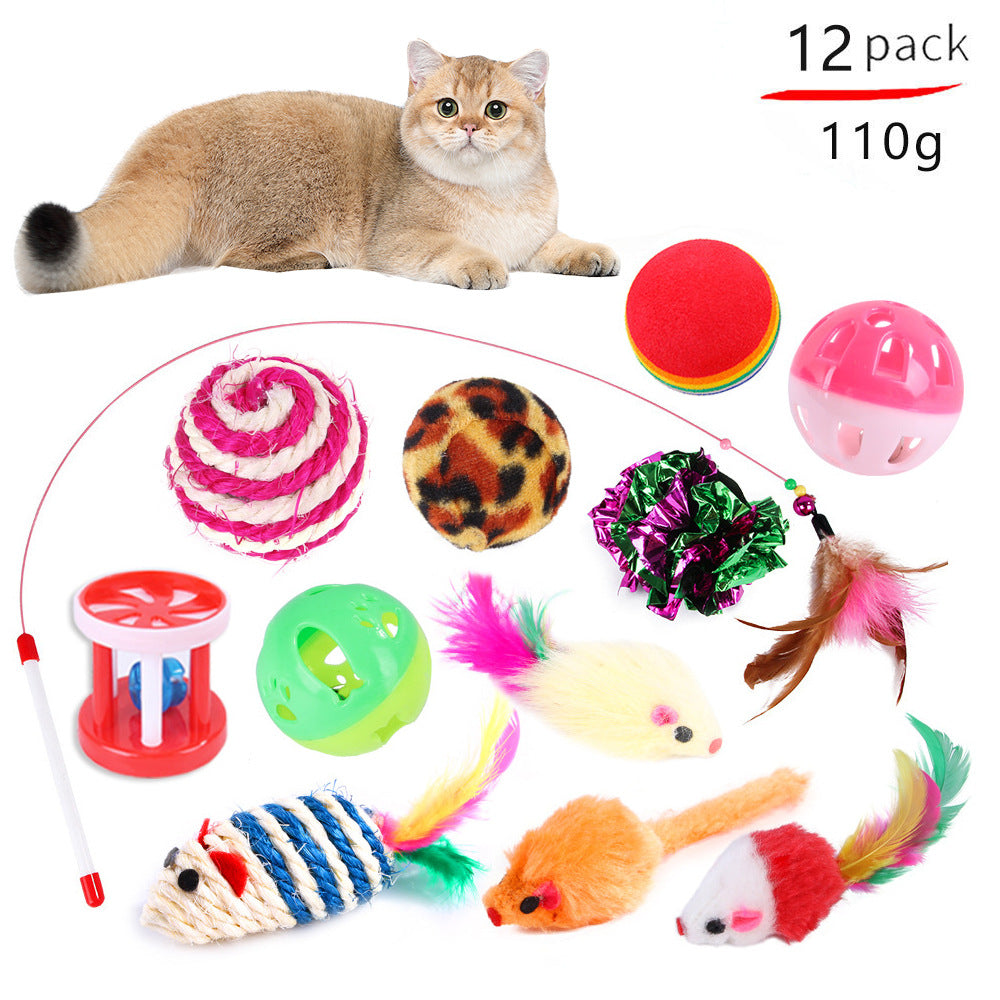 Summary of pet cat toy set 21 pieces cat channel cat teaser plush mouse Amazon combination toy