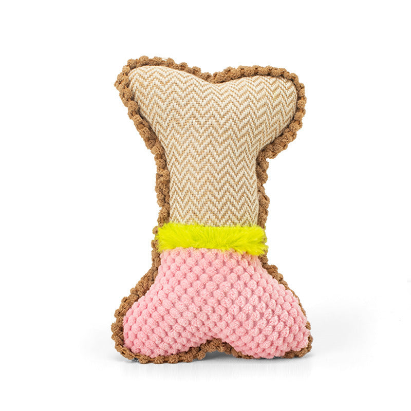 Cross-border new product pet vocal grinding teeth resistant to chewing bones corn plush toy to relieve boredom interactive dog toy