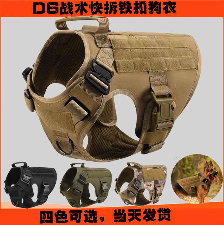 Nylon Tactical Dog Clothing Quick Release Dog Vest Pet Clothes Outdoor Dog Clothing Training Vest