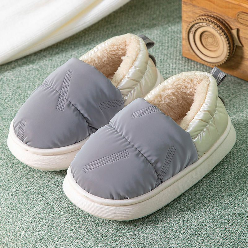 Boys' slippers, children's cotton slippers, winter bag heel, non-slip small and medium-sized children's thick soft bottom plus velvet warm baby cotton shoes