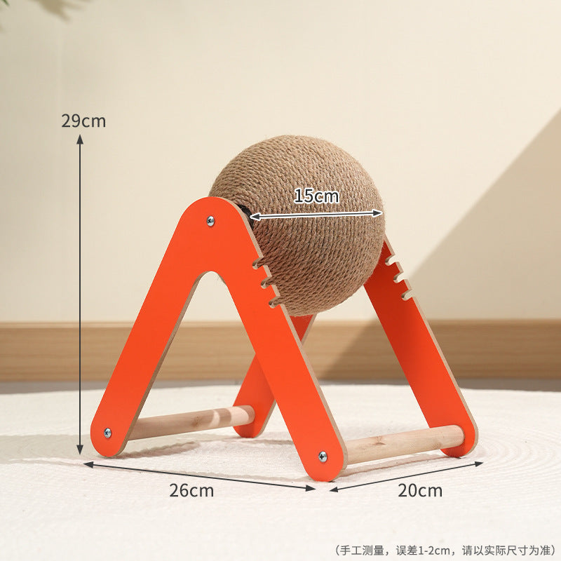 Cat scratching board cat toy wooden cat scratching ball rabbit claw sharpening hemp rope cat climbing frame durable cat scratching post pet supplies