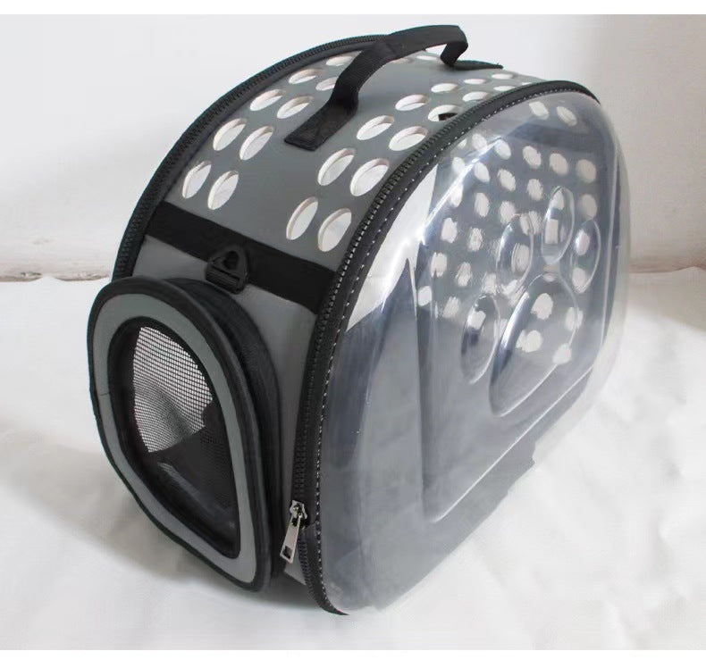 Messenger pet bag breathable foldable pet backpack large capacity two small cat bags outing portable bag in stock